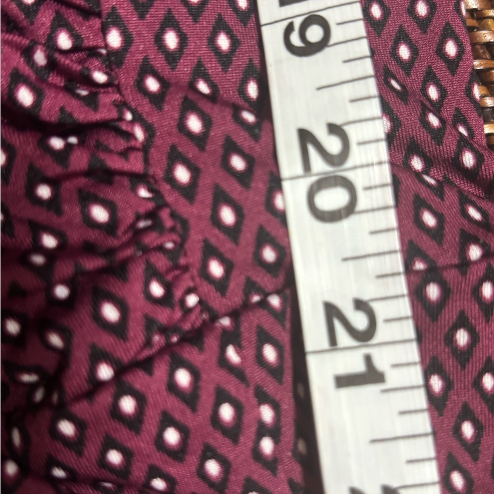 Haute Monde Burgundy diamond  Dot Wrap Blouse - Office to night out Retail $40 - Picture 5 of 10